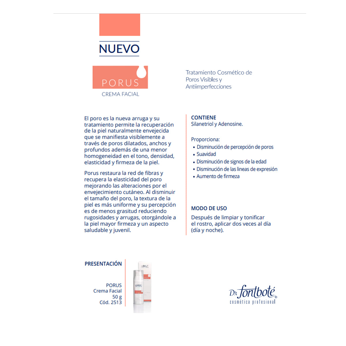 Crema Facial Porus para poros visibles y Antimperfecciones
