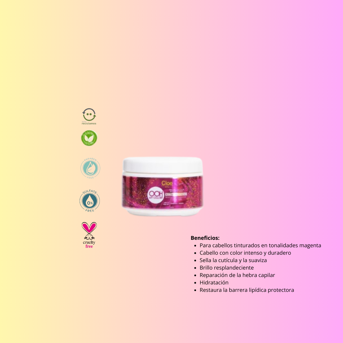 Mascara Cloe Professional Ooh My Color Crazy Magenta 270 g