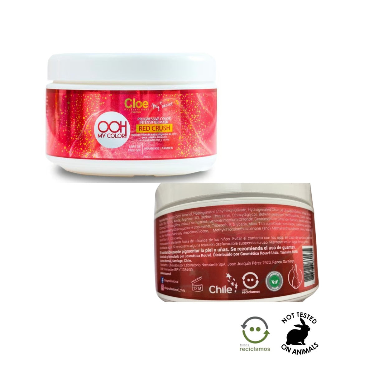 Mascara Ooh My Color Red Crush Cloe Profesional 270g