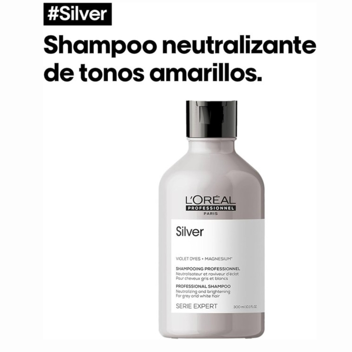 Shampoo Silver Cabellos Canos y Grises 300 Ml Loreal
