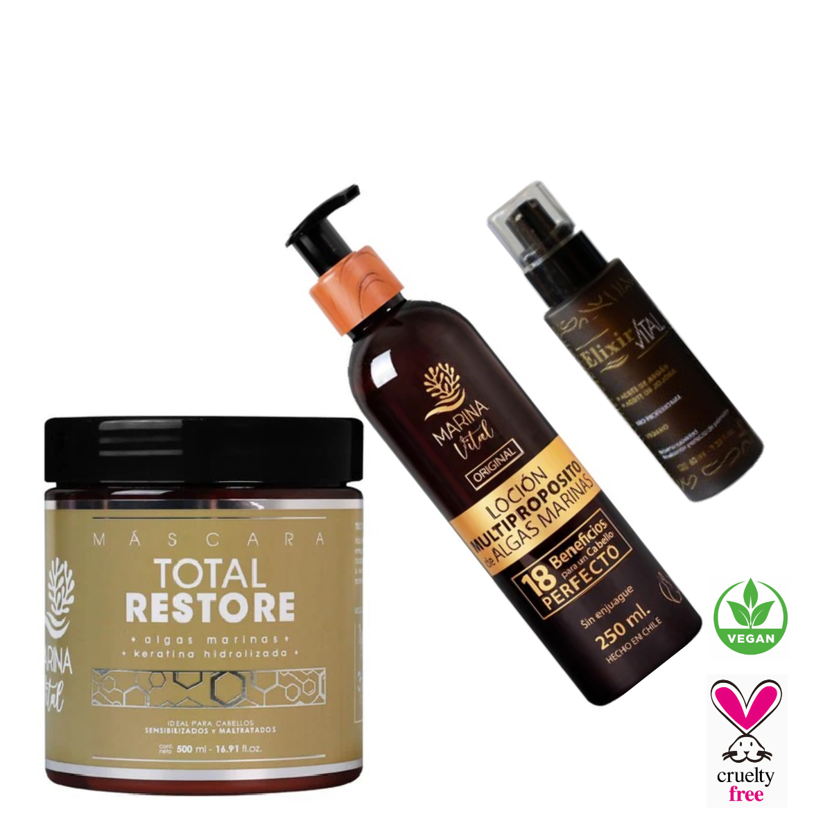 Máscara Restauradora y Loción Multi + Serum Marina Vital