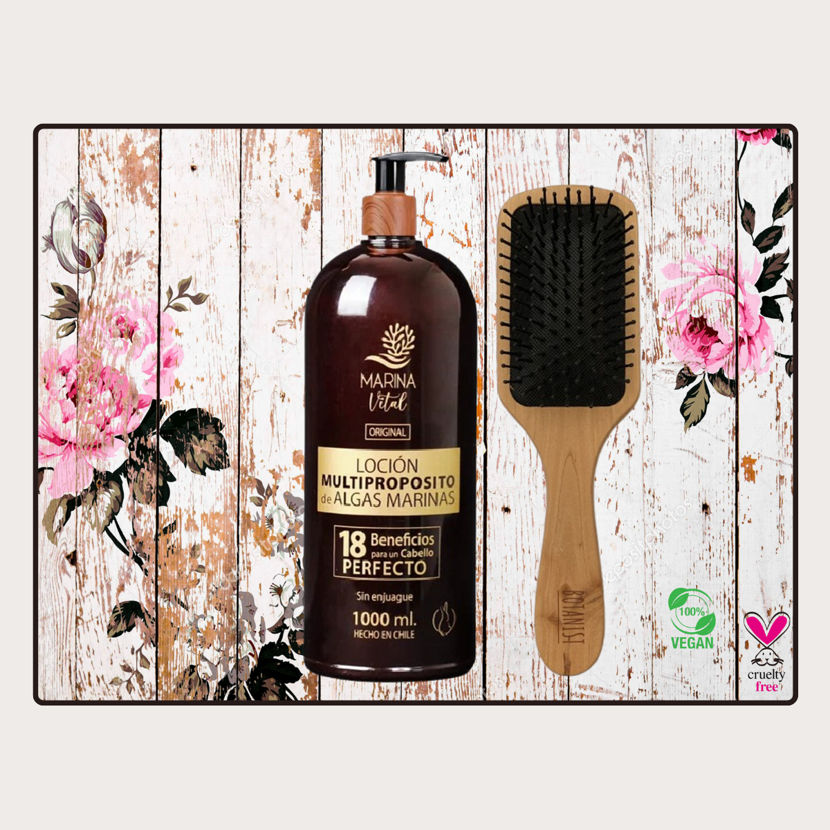 Loción Multiproposito Marina Vital 1 Ltr + Cepillo Madera