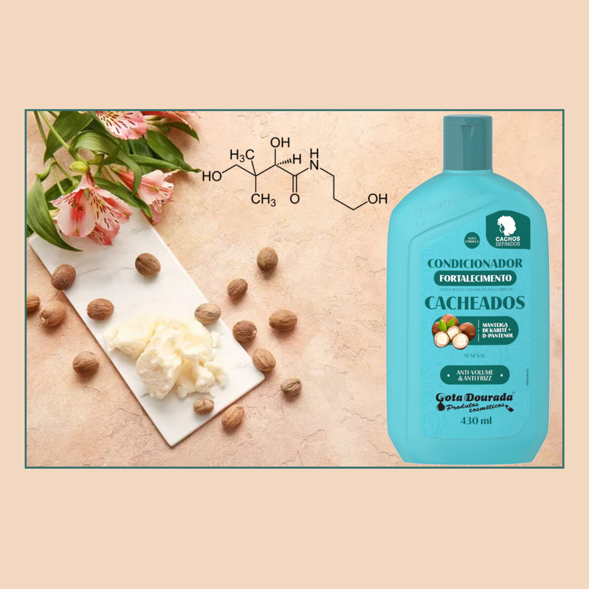 Acondicionador Fortalecedor Cabello Rizado 430ml Gota Dorada