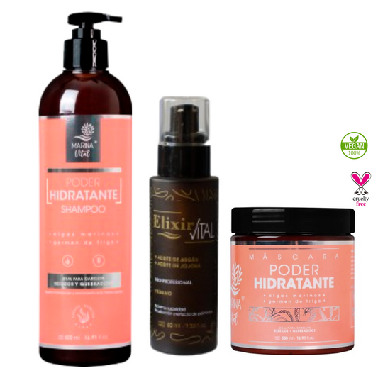 Shampoo Poder Hidratante y Mascara+Serum Marina Vital