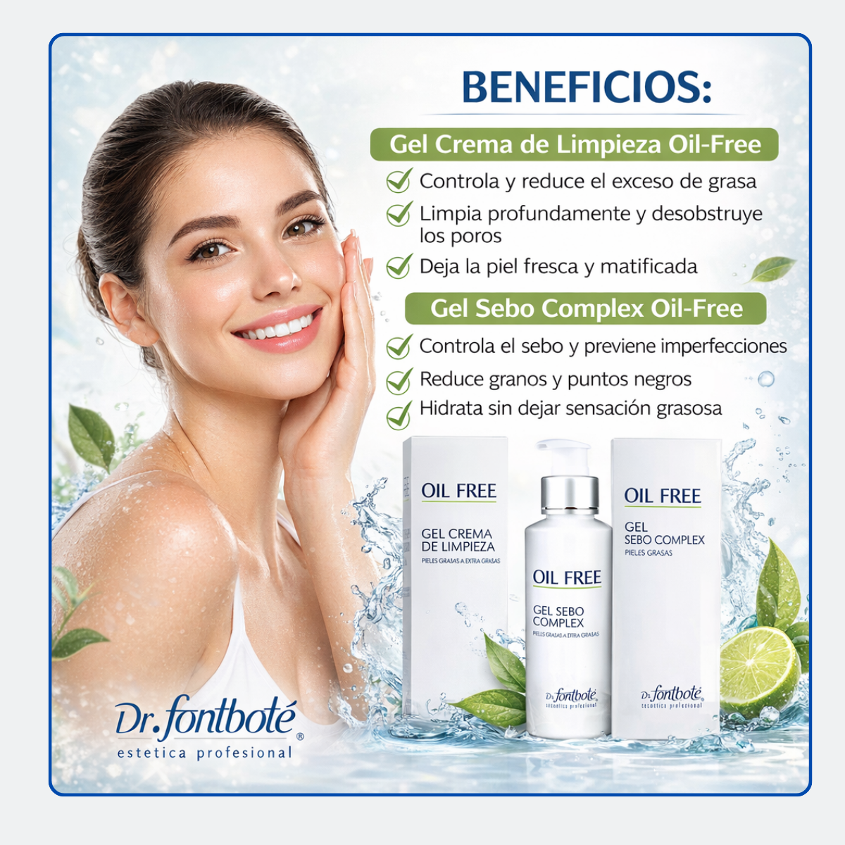 Piel Grasa Dr Fontbote Gel Limpieza + Gel Sebo Complex