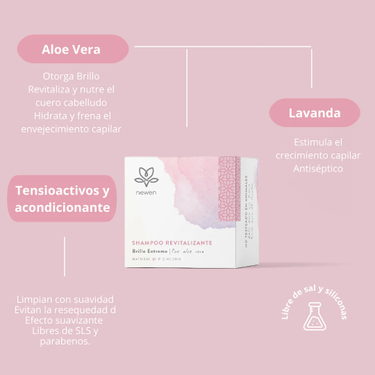 Shampoo Solido Revitalizante Con Aloe Vera Newen