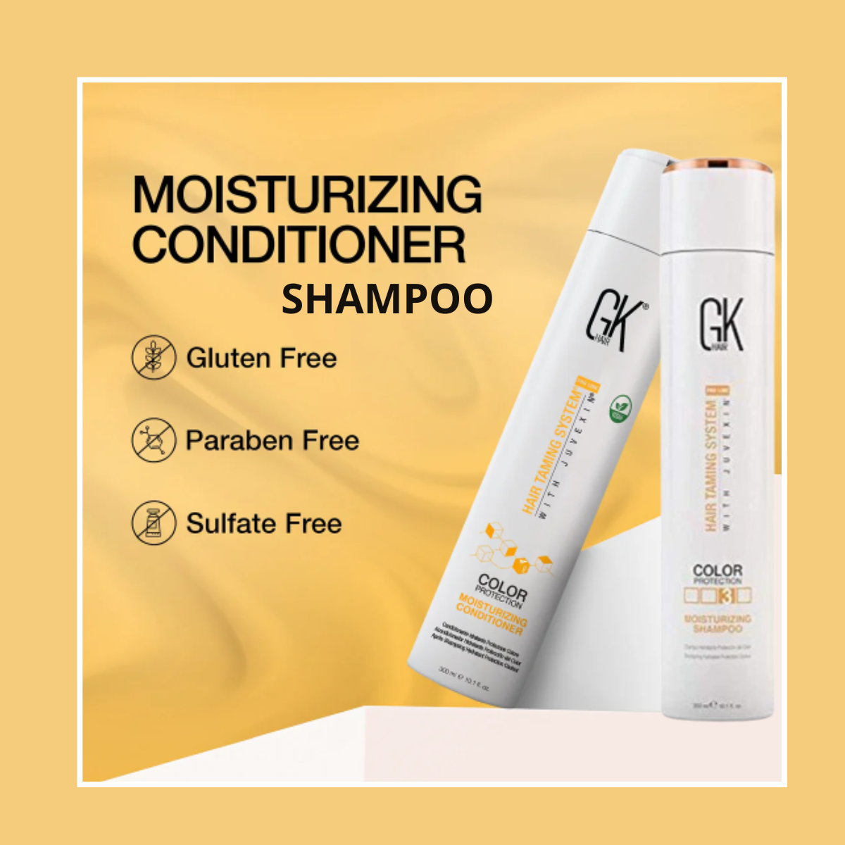 Shampoo y Acondicionador Moisturizing 300 ml c/u Gk Hair
