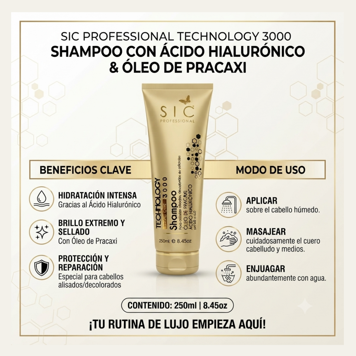 Shampoo Technology 3000 Ácido Hialurónico 250 Ml Sic Profess