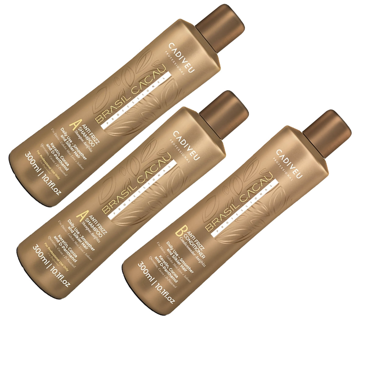 Pack 2 Shampoo Bc +1 Acondicionador Brasil Cacau 300 Ml C/u