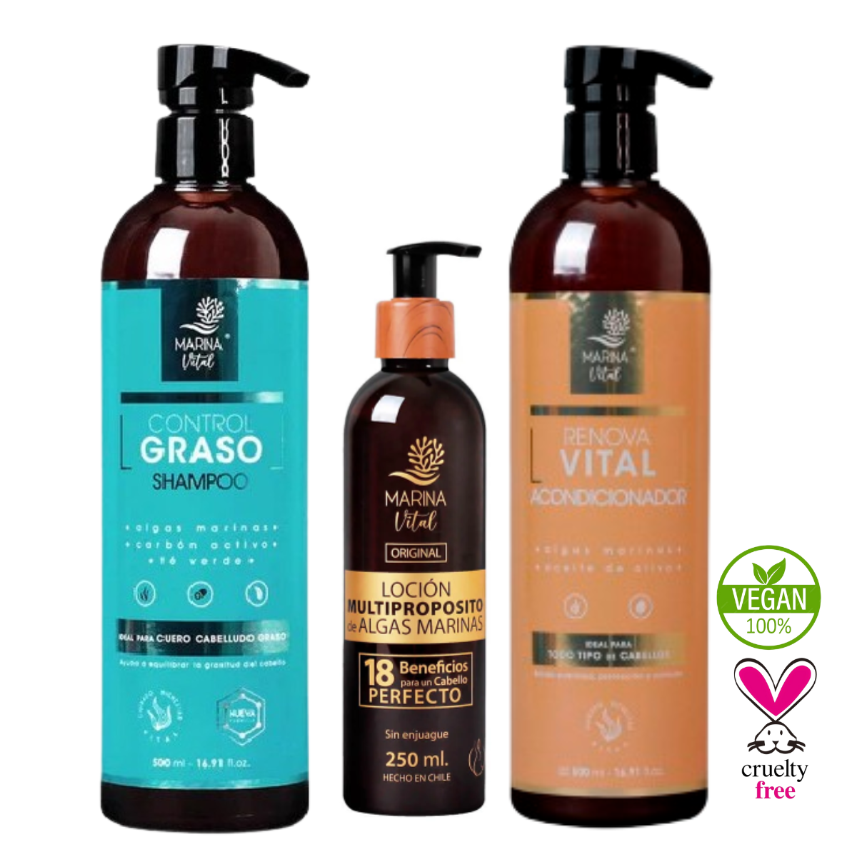 Shampoo Control Graso y Acondicionador+Loción Multiproposito