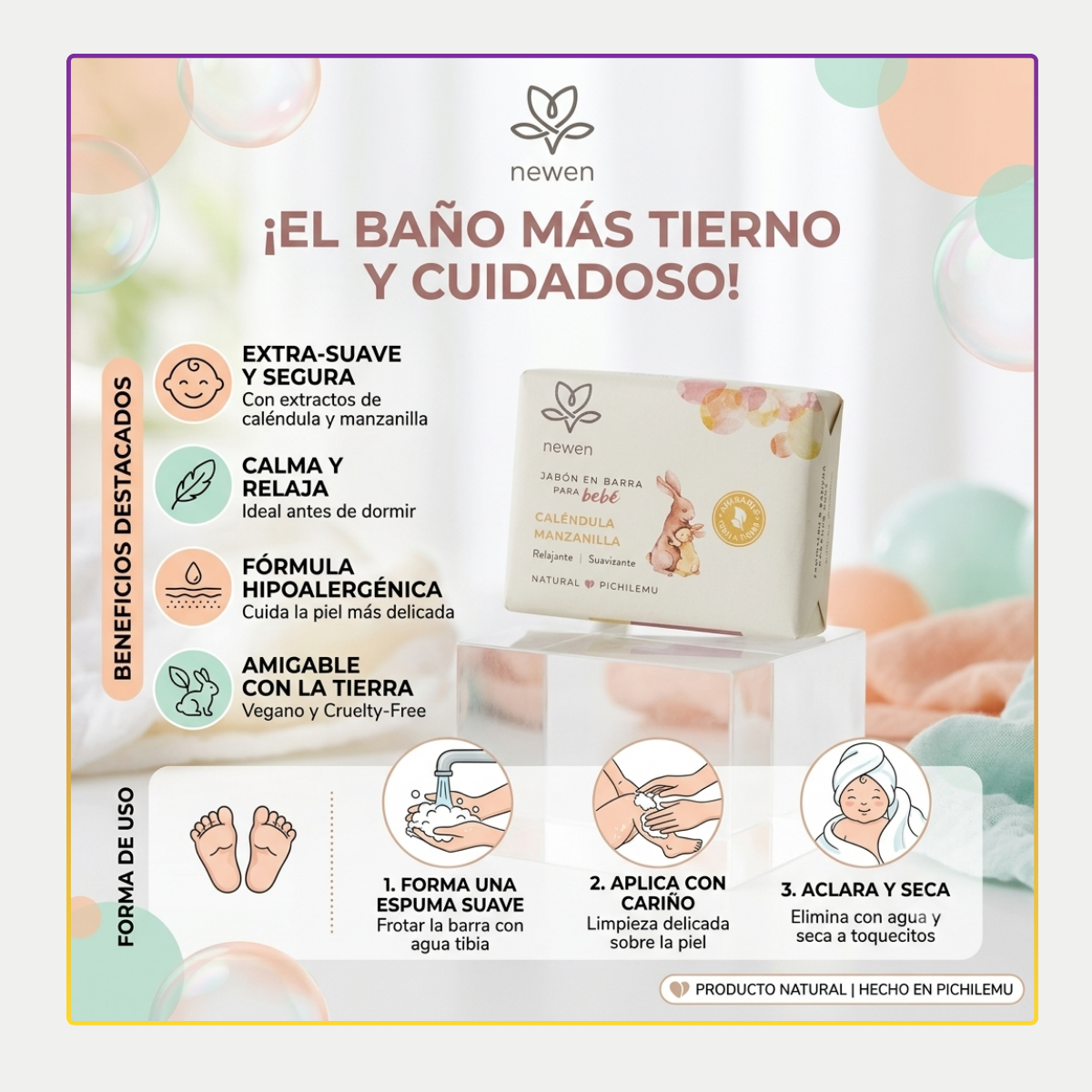Jabon en barra para Bebe Newen 100 g