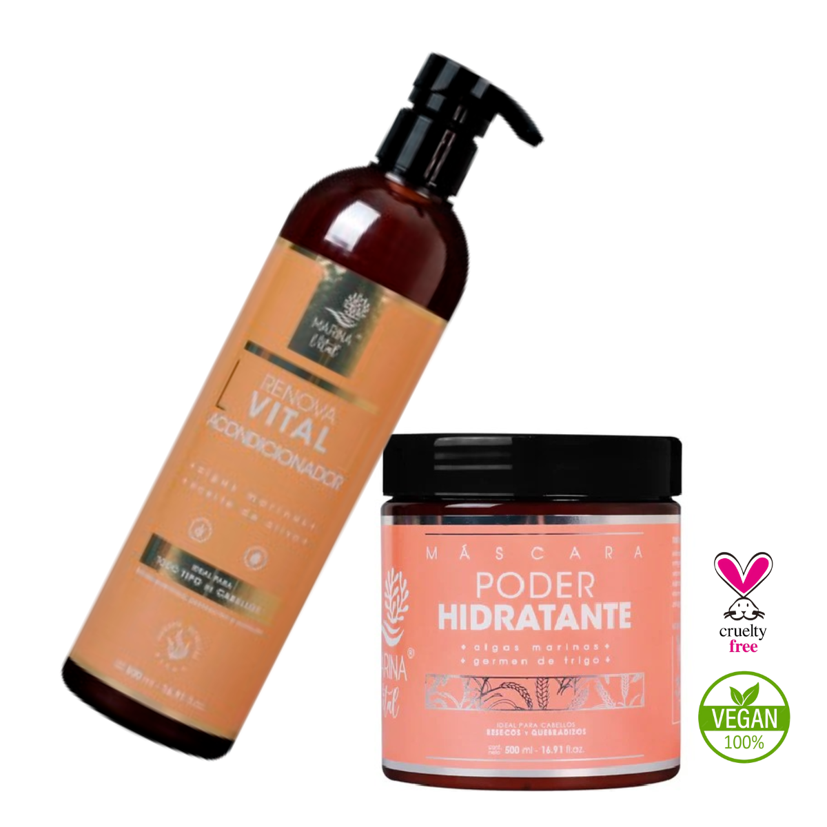 Mascara Poder Hidratante y Acondicionador Marina Vital