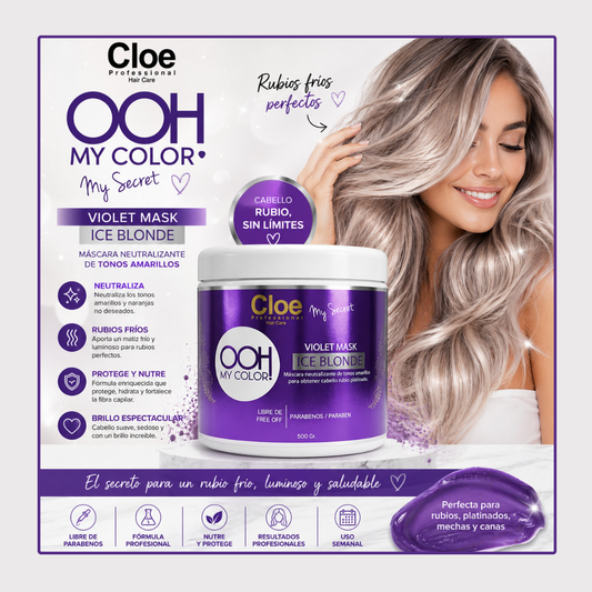 Mascara Ooh My Color Violet 500 grs Cloe Profesional