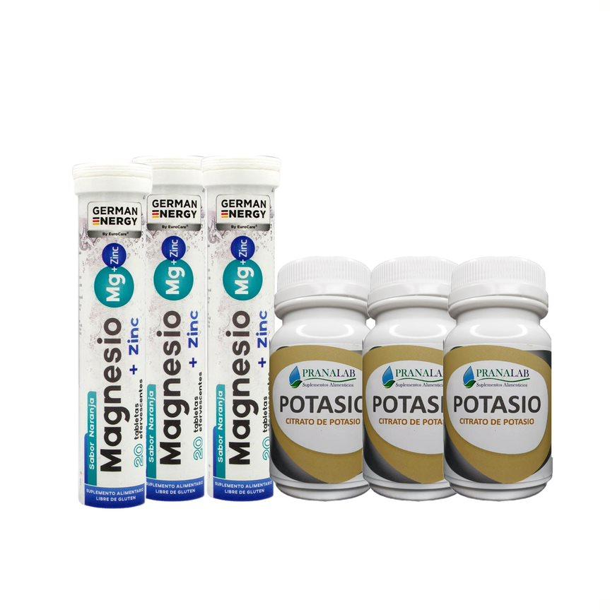 Magnesio + Zinc + Potasio Citrato de Potasio para 3 meses