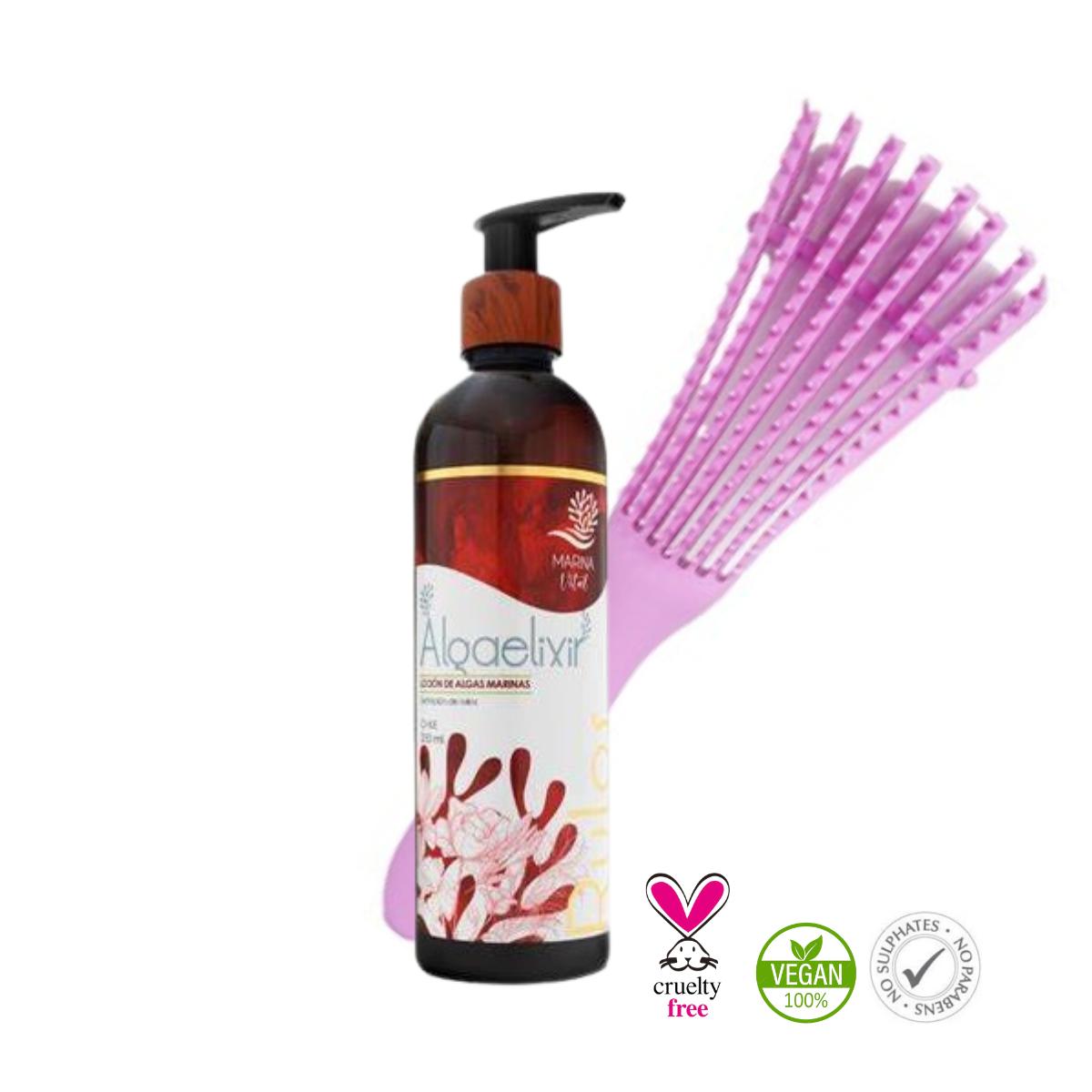 Algaelixir Ondas Y Rulos 250ml + Cepillo Cabello Rizado