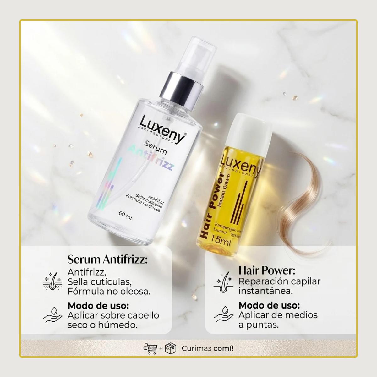 Serum Antifrizz 60 ml y Mini Hair Power 15 ml Luxeny