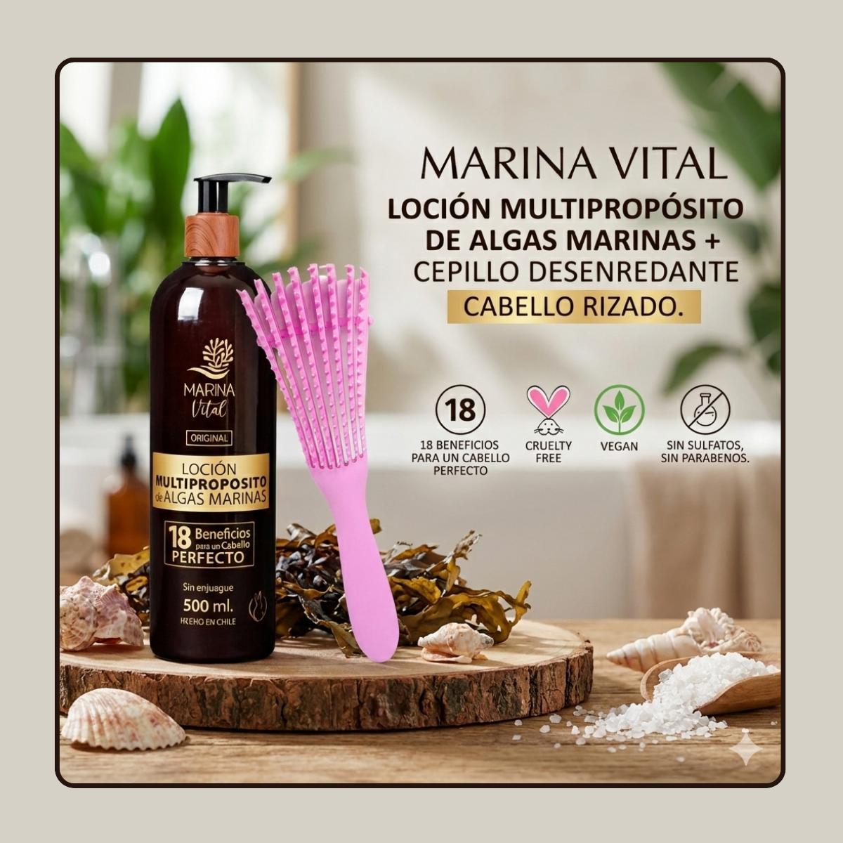 Loción Multpróposito Mv 500 Ml +cepillo Cabello Rizadorosado