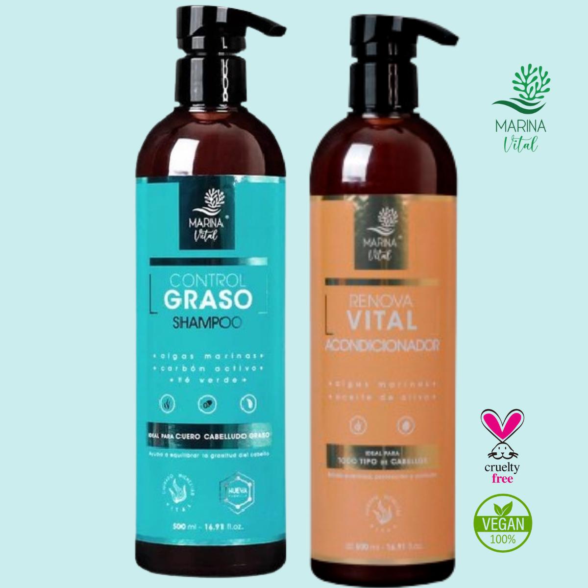 Shampoo Control Graso Y Acondicionador 500 ml c/u