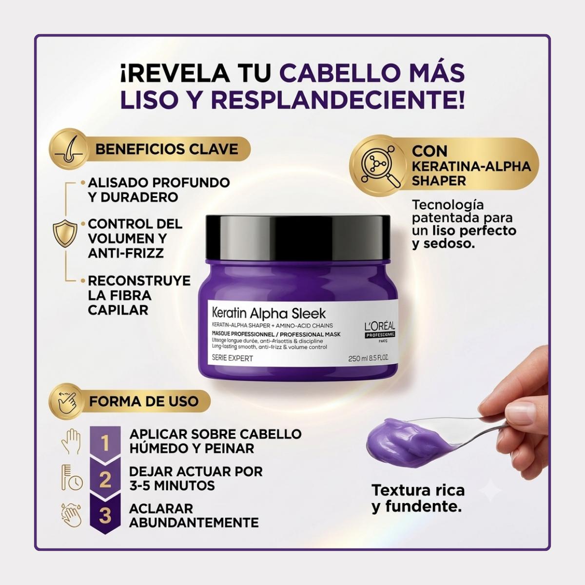 Keratin Alpha Sleek Mask 250 ml Loreal