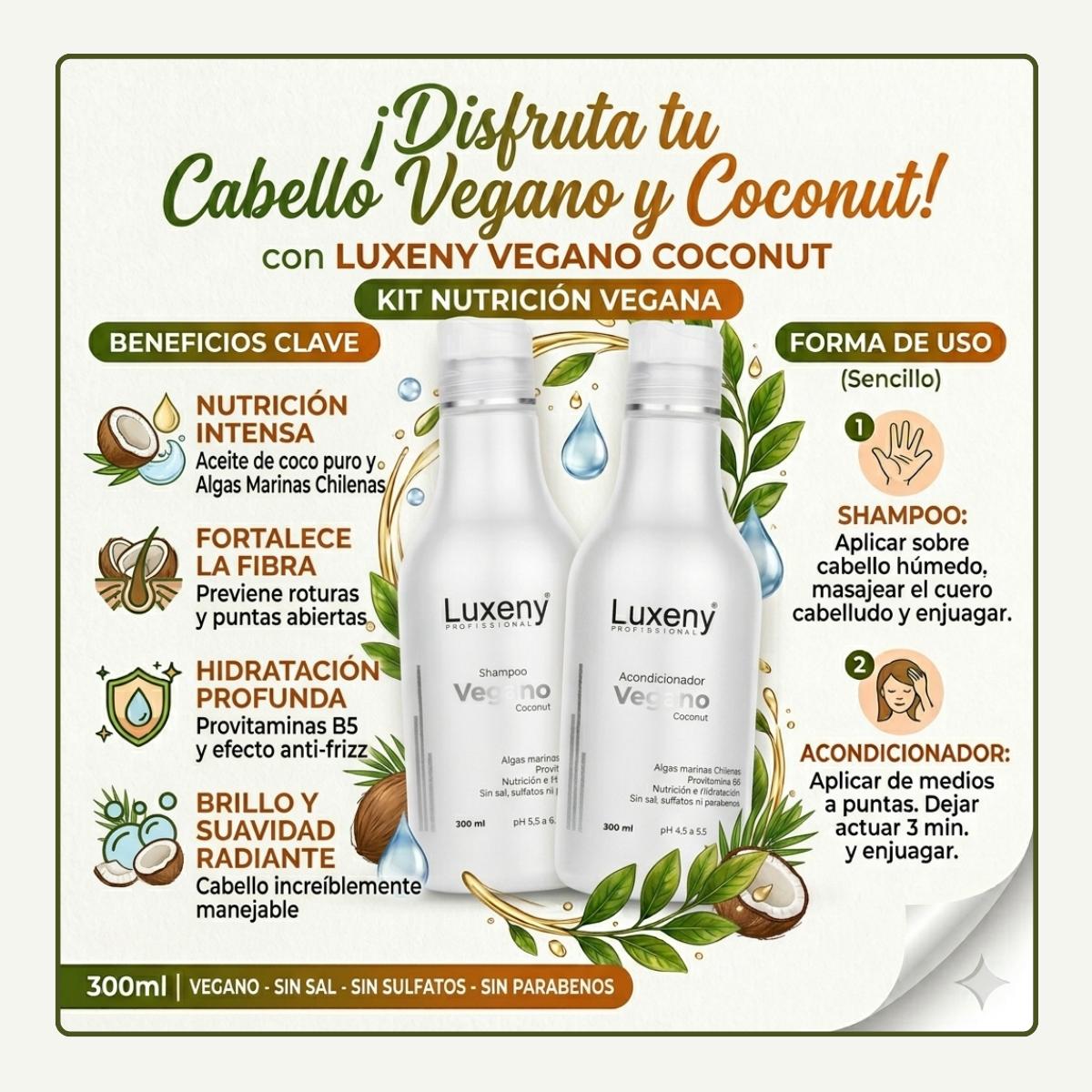 Shampoo y Acondicionador Vegano Coconut 300 ml