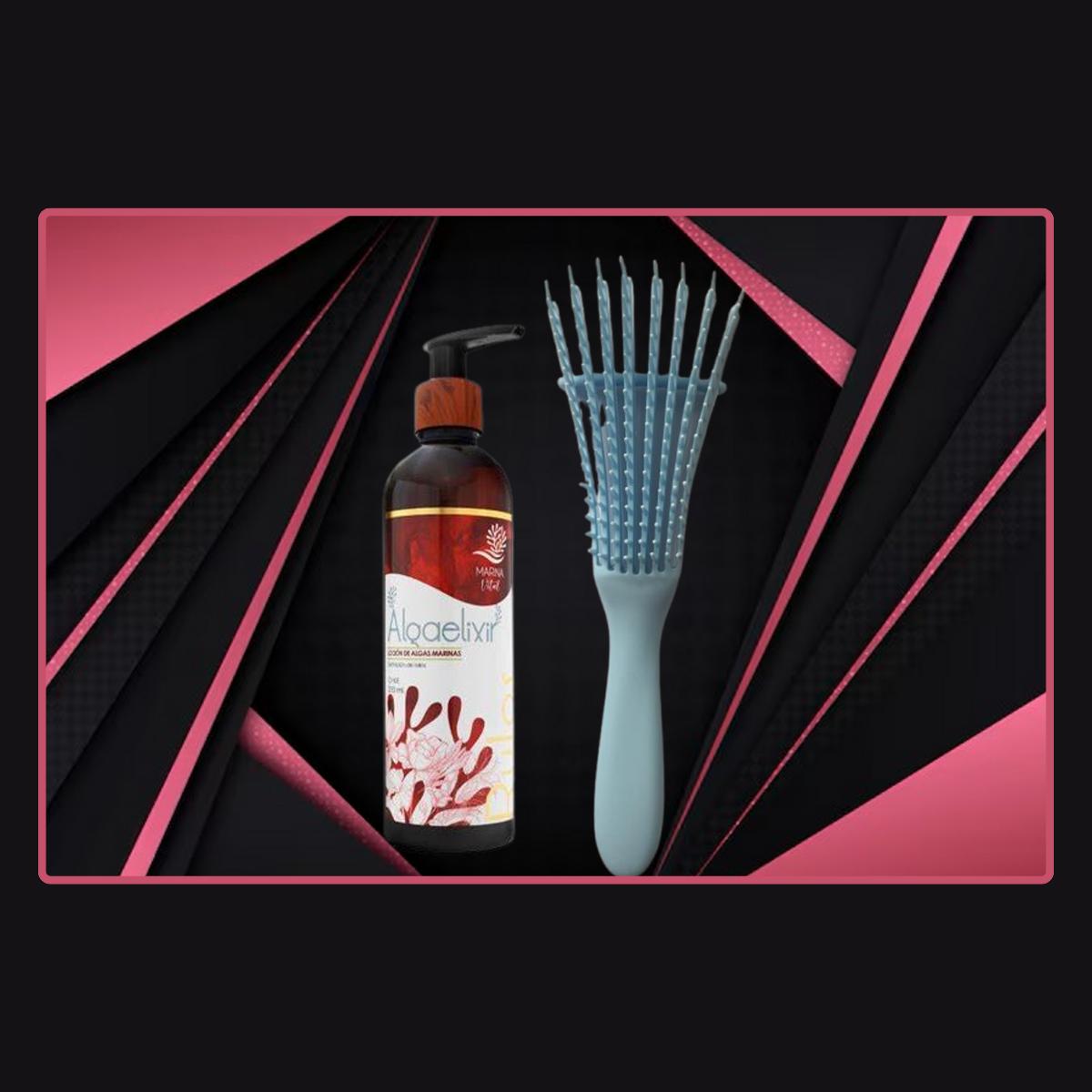 AlgaelixirOndas y Rulos 250 ml + Cepillo Desenredante Celeste