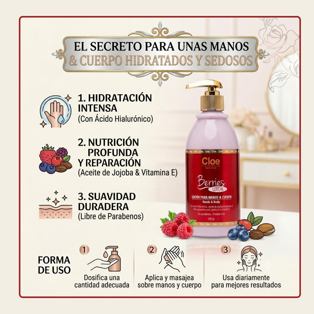 Locion Berries Cloe Professional 500 ml