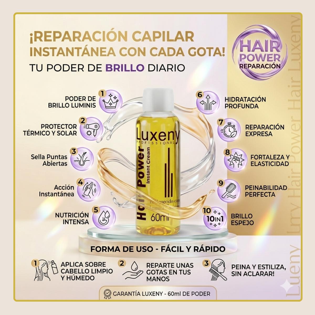 Reparación Capilar Hair Power 60 ml Luxeny