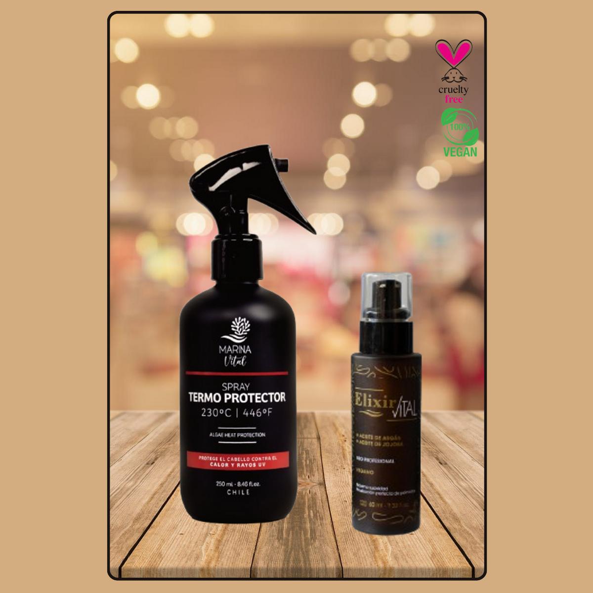 Sérum Elixir +termo Protector Marina Vital Brillo Y Suavidad