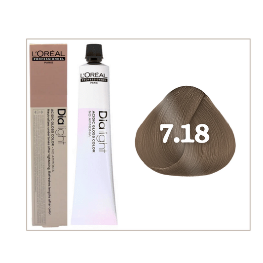Tintura Dia Ligth 7.18 Rubio Ceniza Moca