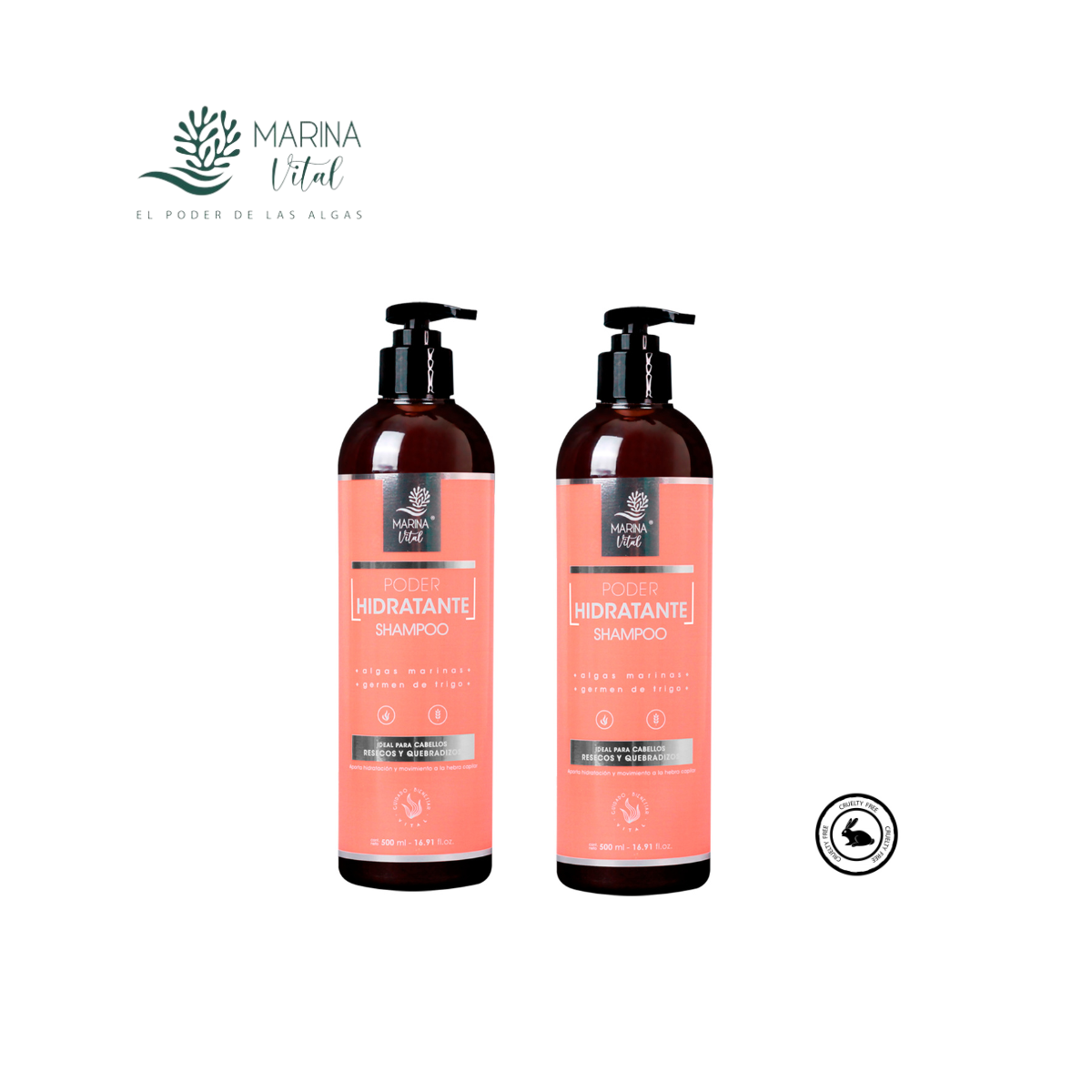 Shampoo Poder Hidratante Algas Marinas 2 prod Marina Vital