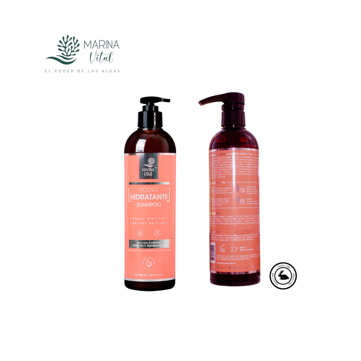 Shampoo Poder Hidratante Algas Marinas 2 prod Marina Vital