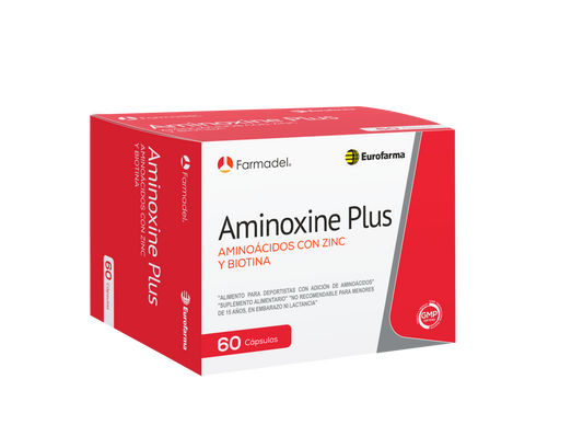 Aminoxine Plus 60 capsulas Aninoacidos Zinc Biotina