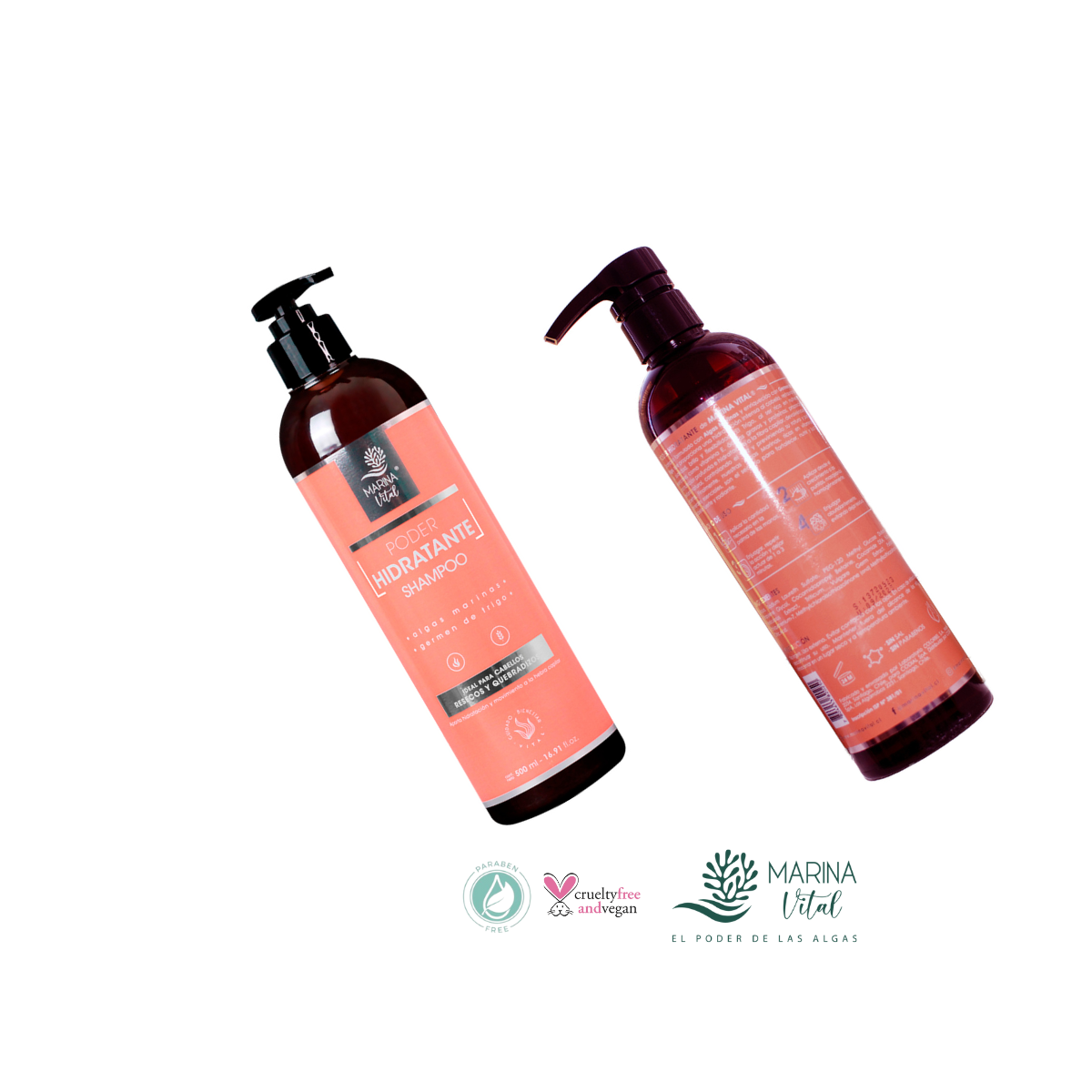 Shampoo Poder Hidratante 500 Ml Marina Vital