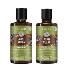 Pack Shampoo y Acondicionador Afro Vegan 300 Ml C/U Inoar