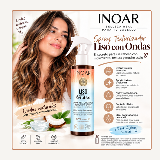 Liso Con Ondas Spray Texturizador Inaor