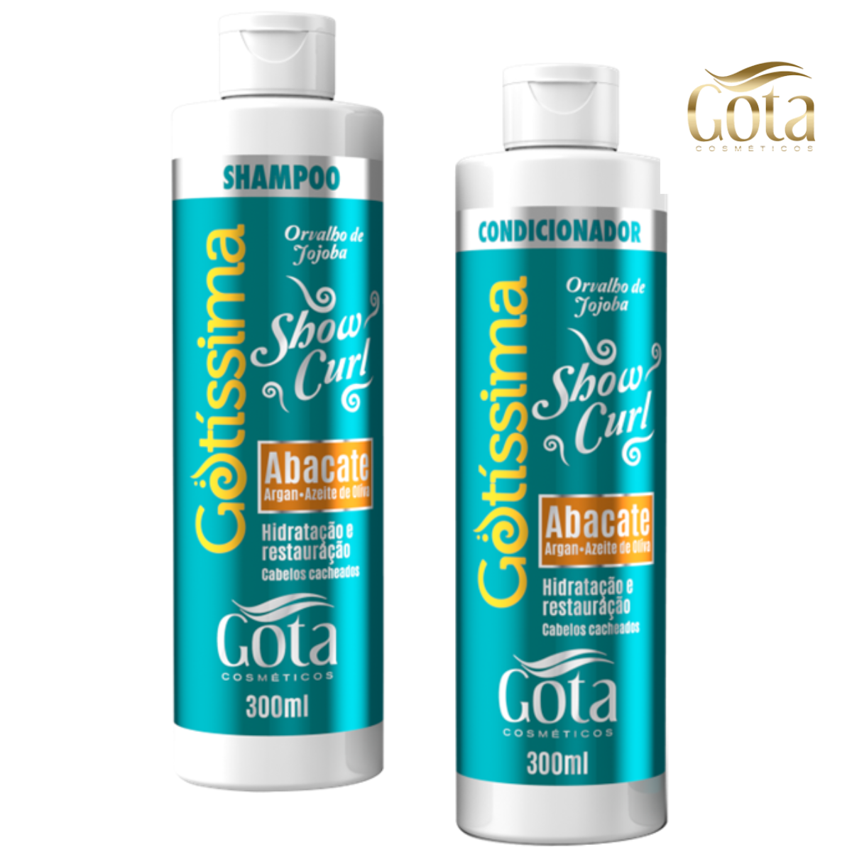 Kit Shampoo Y Acondicionador Gota Dorada Show Curl 300 Ml C/U