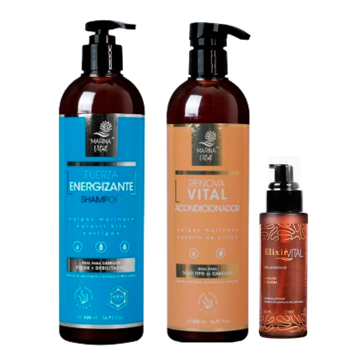 Shampoo Fuerza Energizante , Acondicionador y serum Elixir P