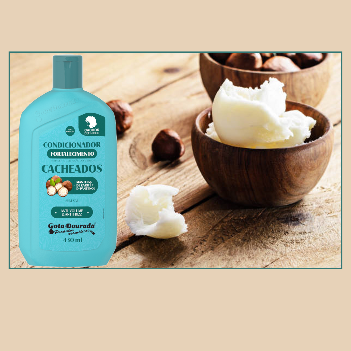 Acondicionador Fortalecedor Cabello Rizado 430ml Gota Dorada