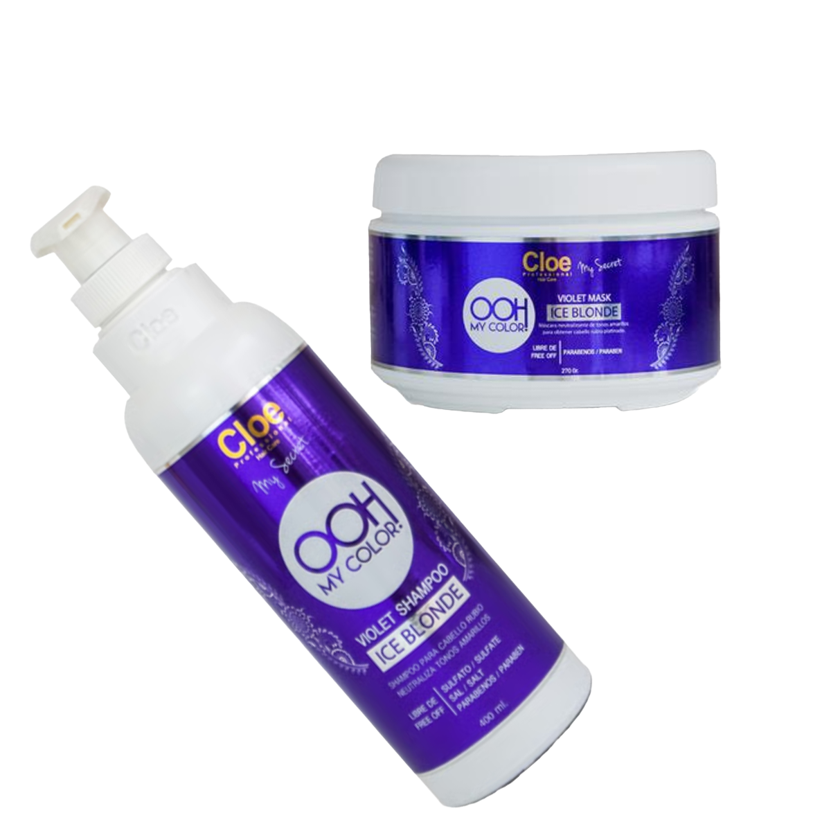 Shampoo y Mascara Ohh My Color Violet Cloe Ice Blonde