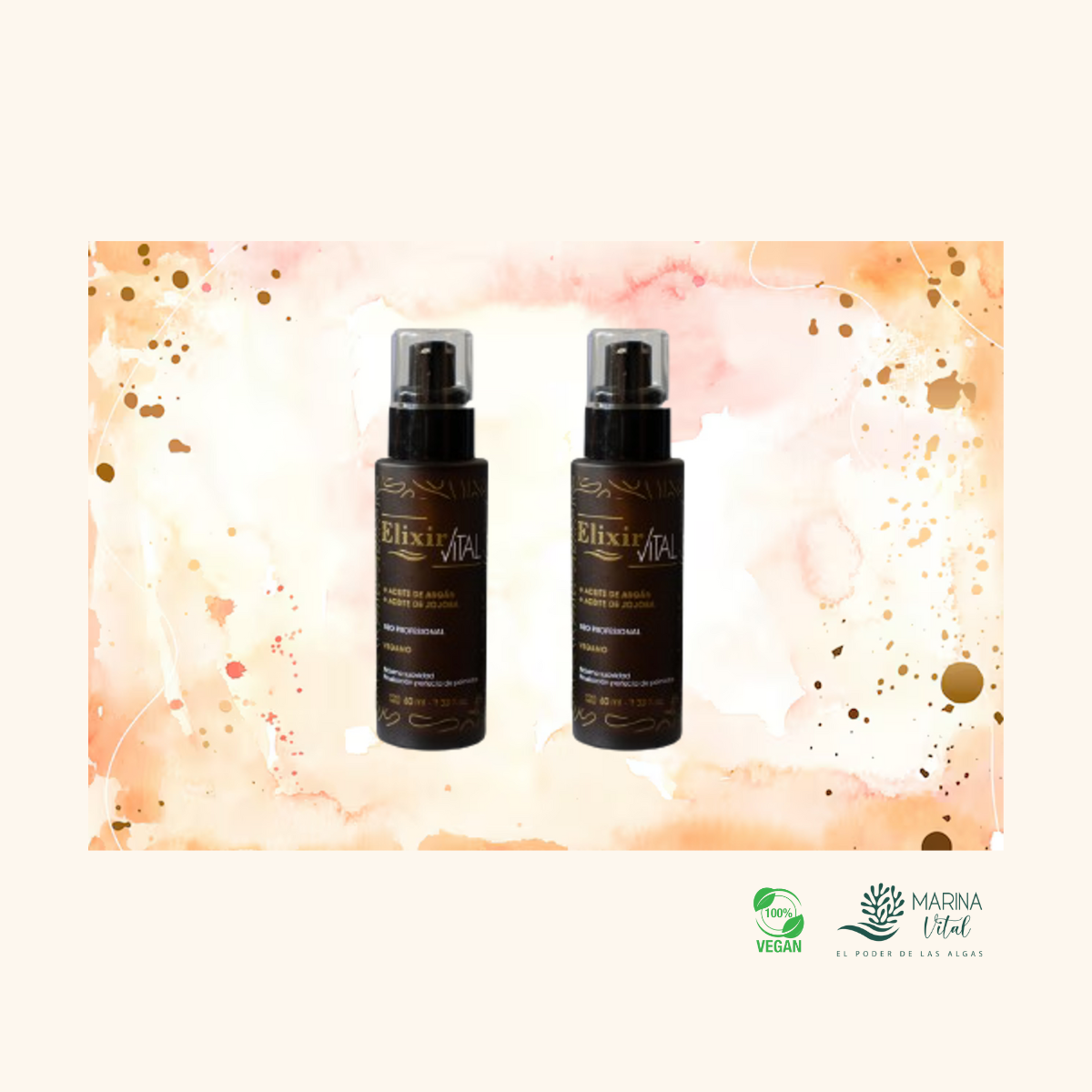 Serum Elixir Keratina Argan 60ml cu Pack 2 productos  Marina Vital