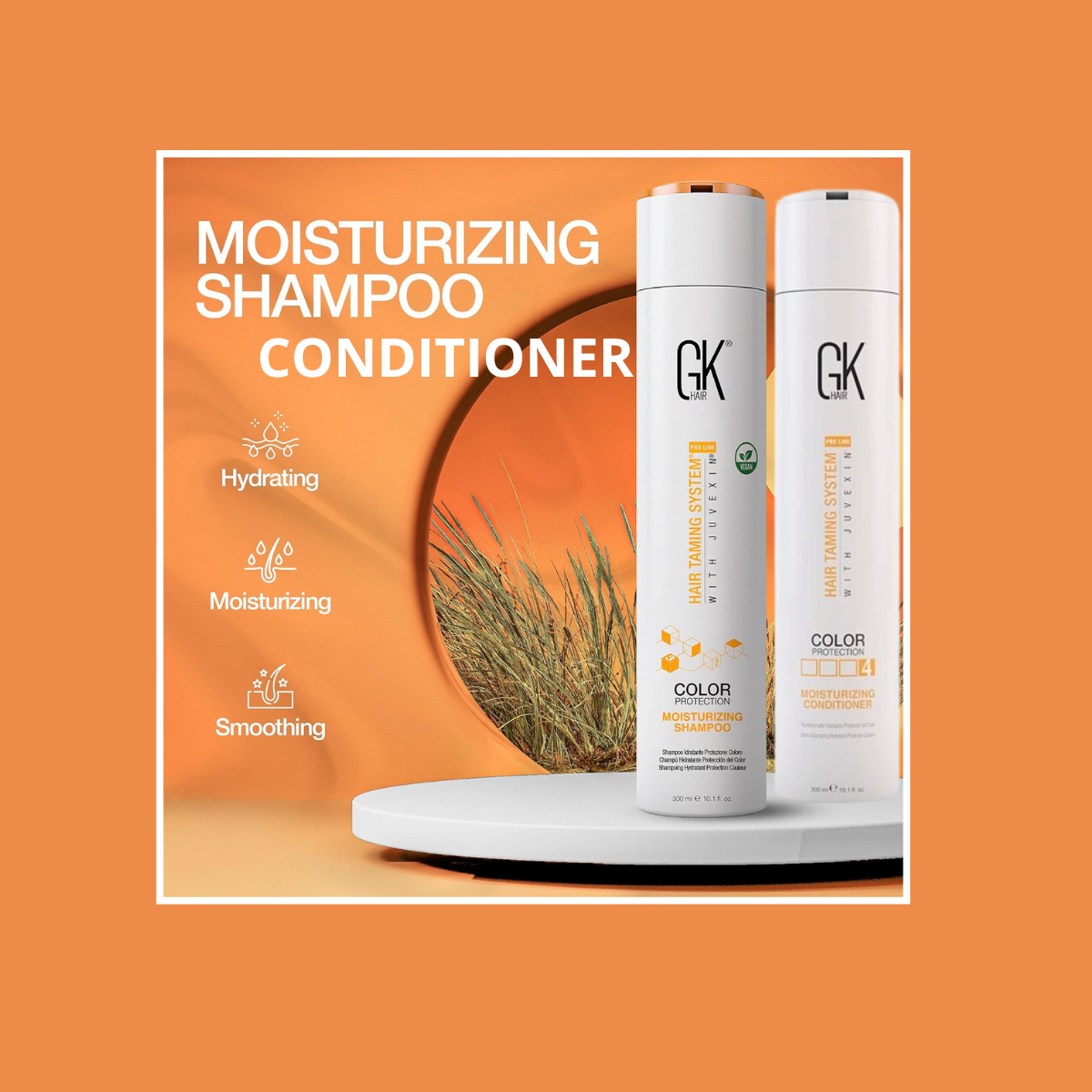 Shampoo y Acondicionador Moisturizing 300 ml c/u Gk Hair