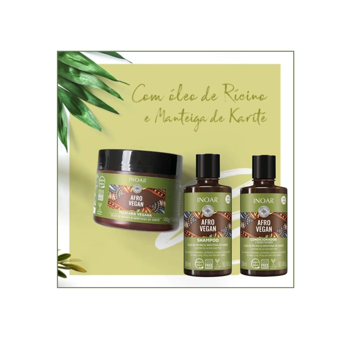 Pack Shampoo + Acondicionador + Mascara Afro Vegan Inoar
