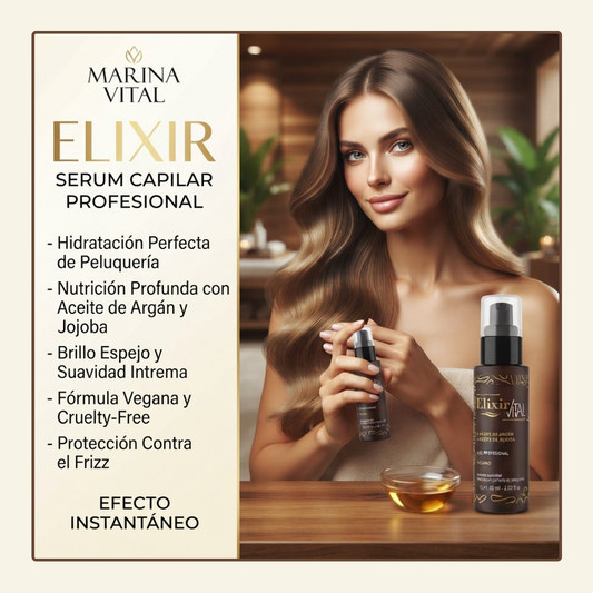 Serum Elixir Keratina Argan 60ml cu Pack 2 productos  Marina Vital