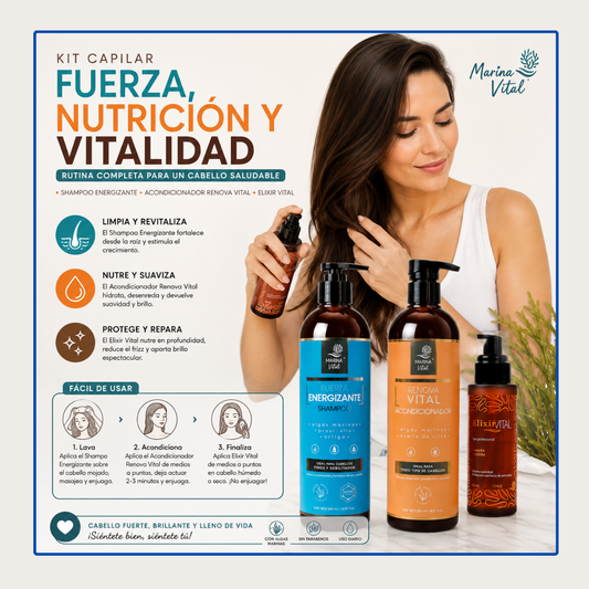 Shampoo Fuerza Energizante , Acondicionador y serum Elixir P
