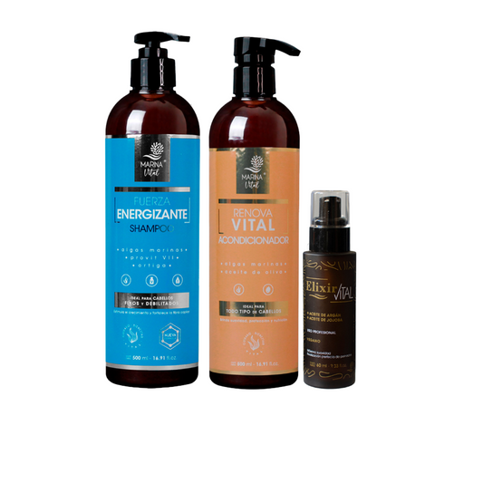 Shampoo Fuerza Energizante , Acondicionador y serum Elixir P