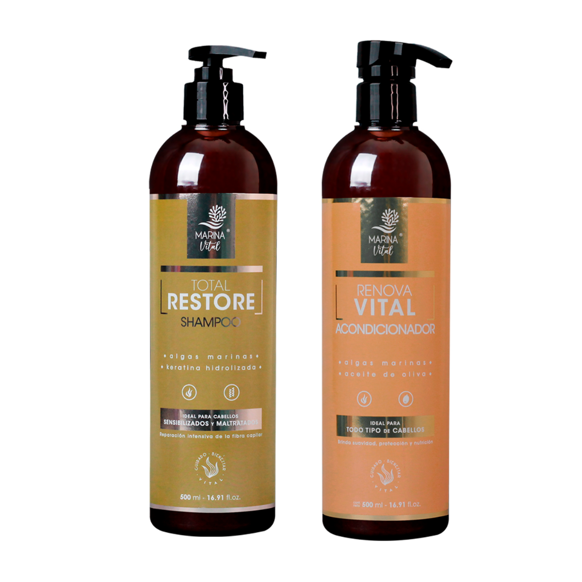 Shampoo Restaurador y Acondicionador 500 Ml Marina Vital