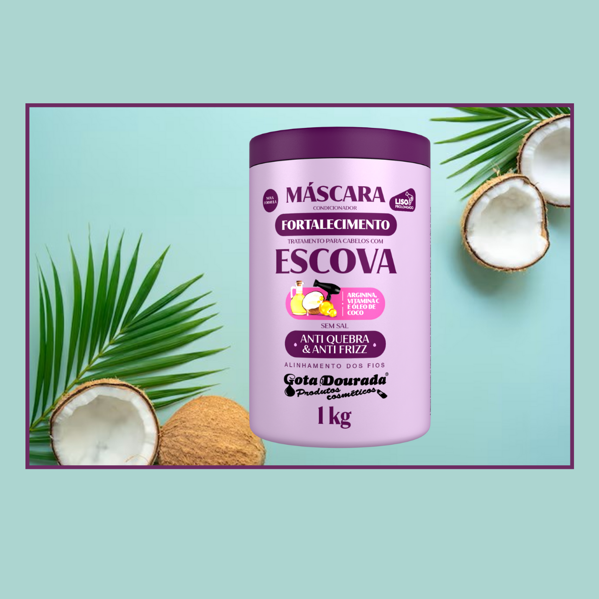 Máscara Fortalecedor Capilar Cabello Liso 1 Kg Gota Dorada