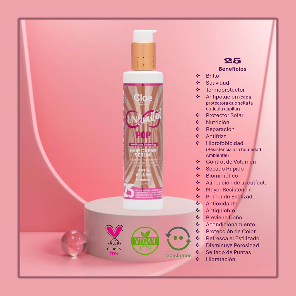 Serum Cloe 25 Beneficios Unlimited Pop 200ml Aroma Mango
