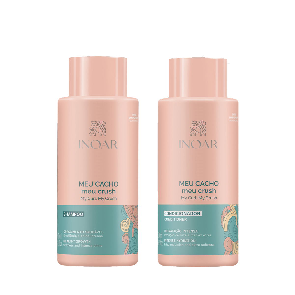 Meu Cacho Shampoo y Acondicionador Inoar 500 ml C/U