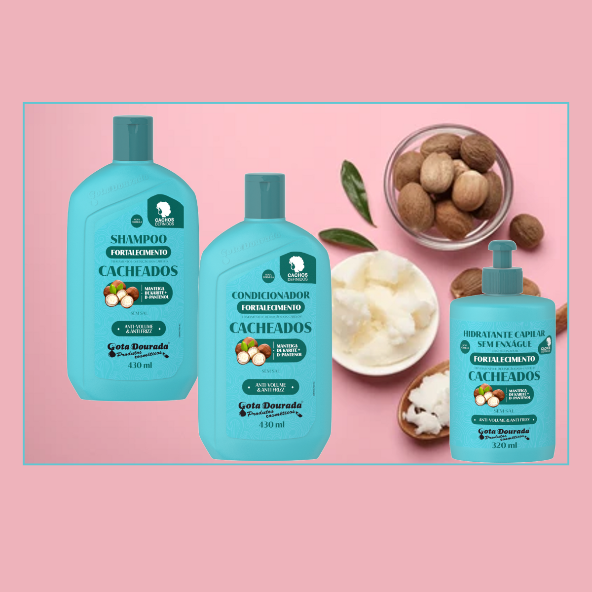 Gota Dorada Kit Fortalecedor Hidratante Cabello Rizado